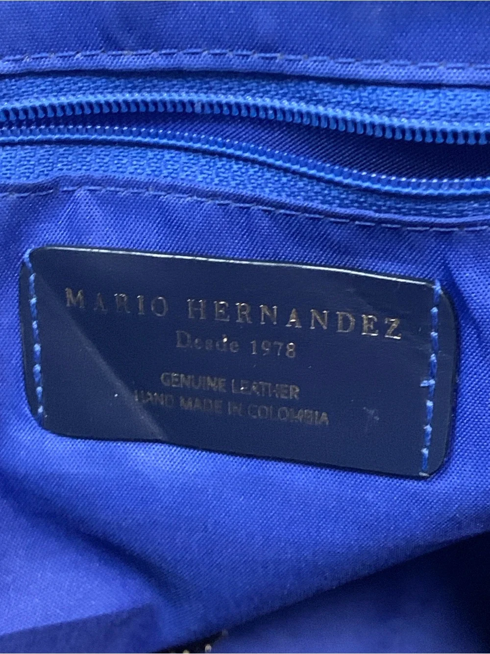 Mario Hernandez Butterfly Genuine Leather Blue Backpack